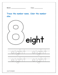 8: Trace the number name for eight
