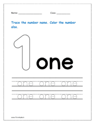1: Trace the number name for one