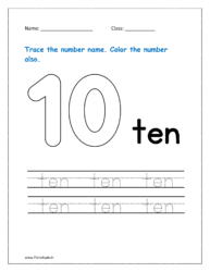 10: Trace the spelling for ten