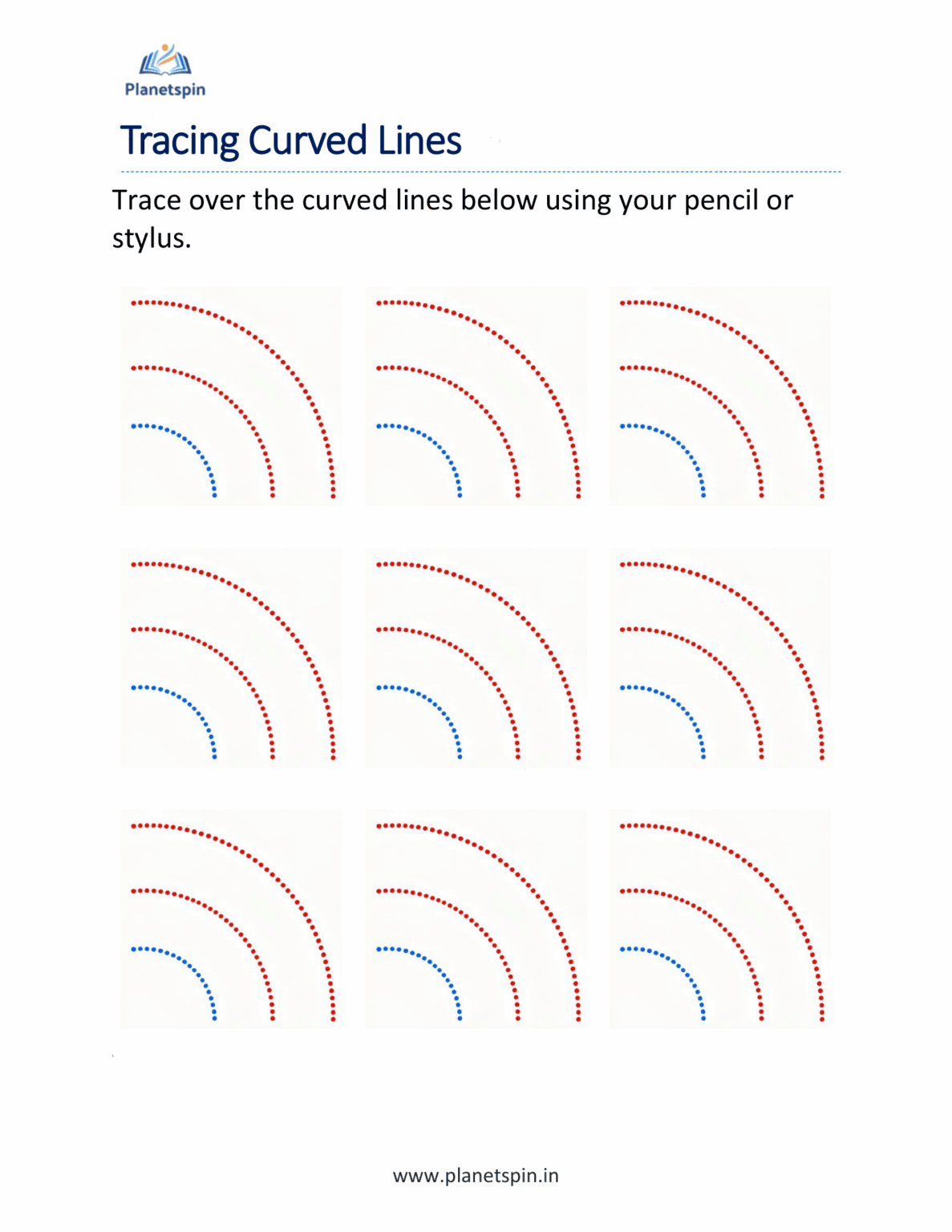 Line tracing worksheets free printable | Planetspin.in