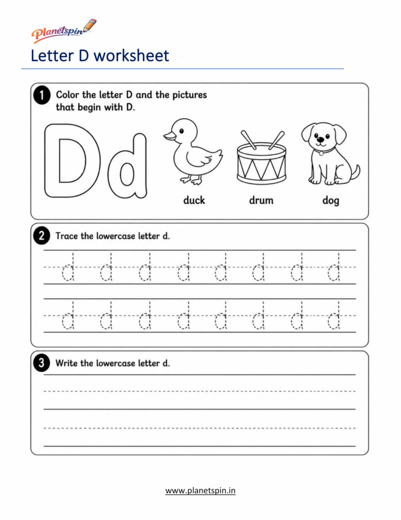 free printable letter d worksheets for kindergarten