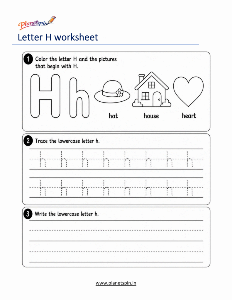 lowercase h worksheet