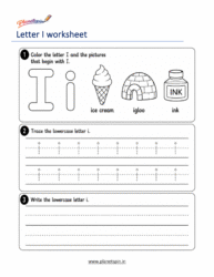 free printable lowercase letter i tracing worksheet