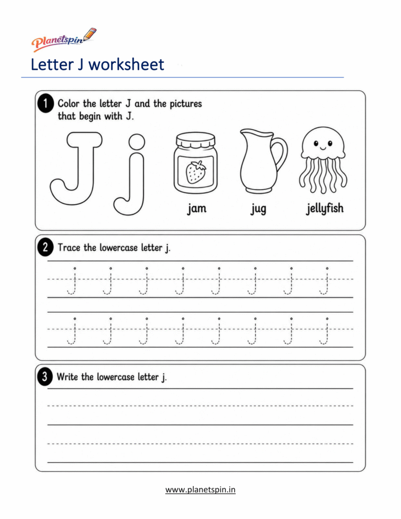 printable letter j worksheets for preschool