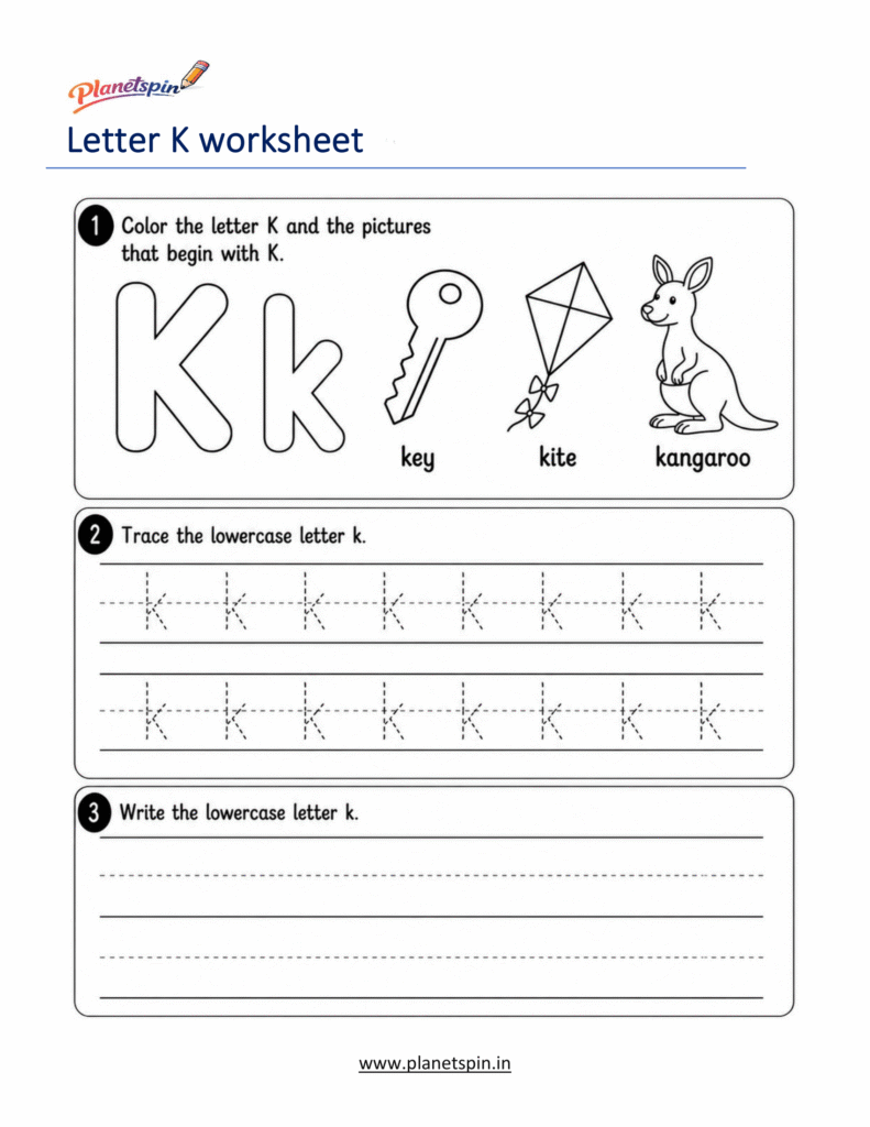 lowercase k on dotted line