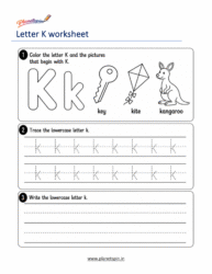 lowercase k on dotted line