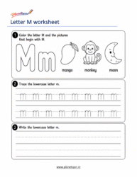 free printable lowercase letter m tracing worksheet