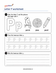 free printable lowercase letter p tracing worksheet