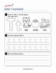 free printable lowercase letter t tracing worksheet