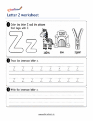 free printable lowercase letter z tracing worksheet
