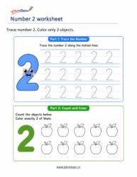 tracing number 2 worksheet