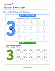 tracing number 3 worksheet