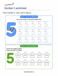 tracing number 5 worksheet