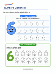 tracing number 6 worksheet