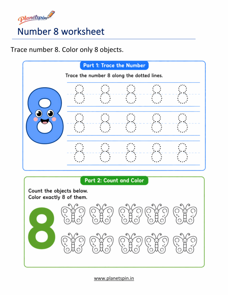 tracing number 8 worksheet