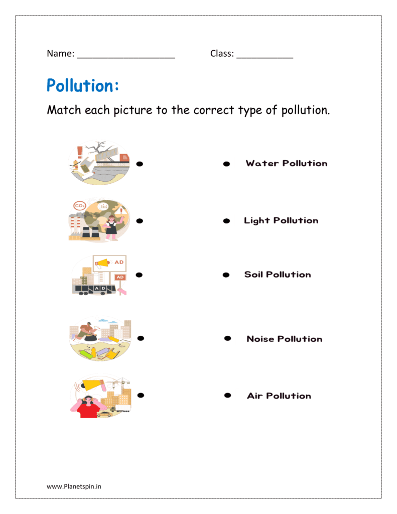 Types Of Pollution Worksheet Pdf Planetspin in Types Of Pollution Worksheet Pdf Planetspin in