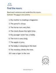 Identify the nouns in the sentences