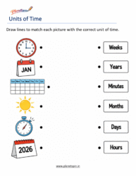 Unit of Time Worksheets for Grade 1