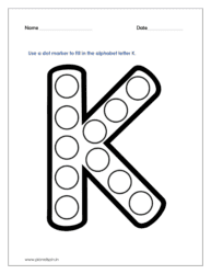 K: Use a dot marker to fill in the letter K