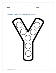 Y: Use a dot marker to fill in the letter Y