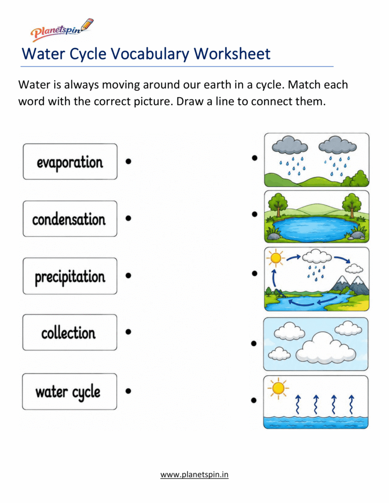 Water cycle worksheets for grade 1