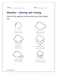 Weather worksheet for kindergarten