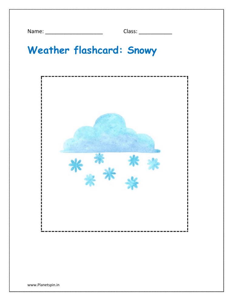 Free printable weather cards for kindergarten | Planetspin.in