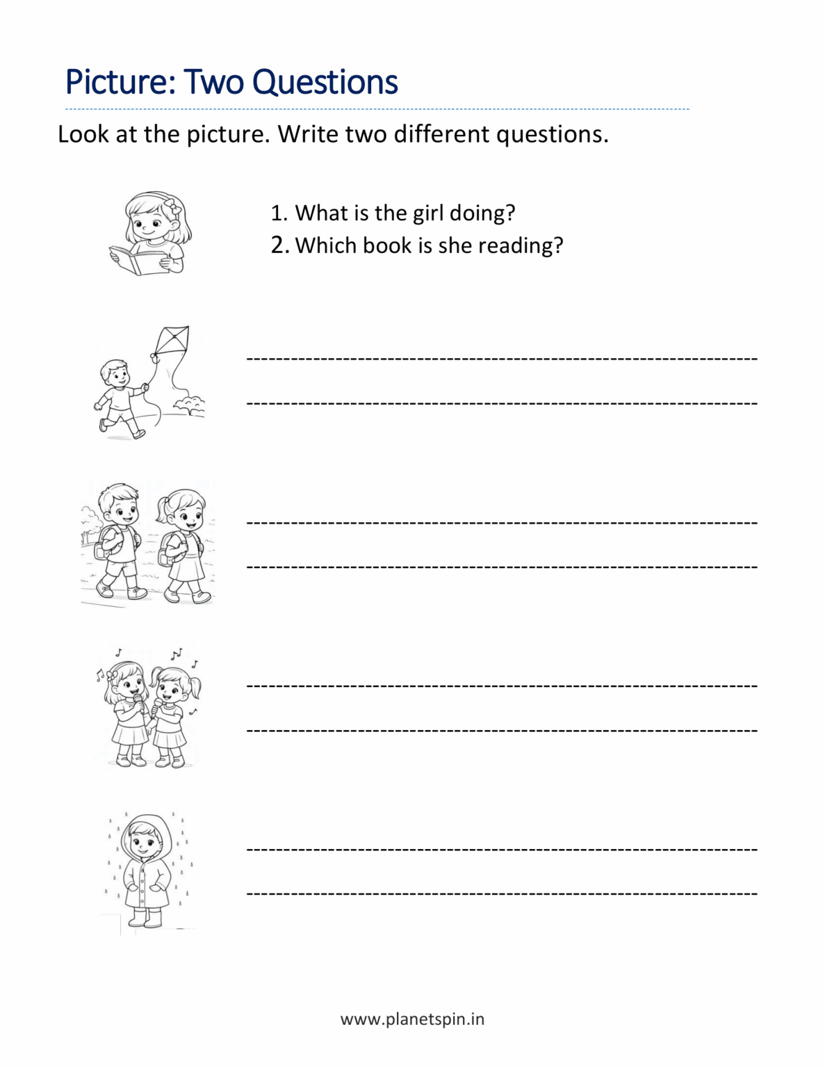 Interrogative sentences worksheet for grade 2 | Planetspin.in