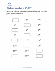 Ordinal numbers from 1 to 20