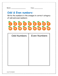 Odd & even numbers worksheet