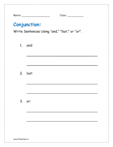 Write Sentences Using "and," "but," or "or".