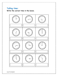 Analog clock: Write the time