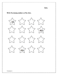 Find the next number in a sequence on the stars (33 to 48)