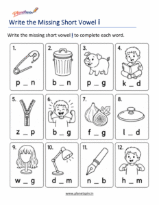 Free Short I CVC Worksheets PDF for Kindergarten