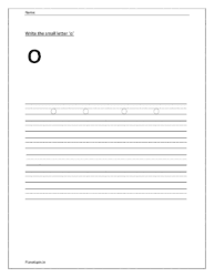 Write the small letter o in four line worksheet