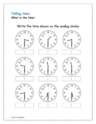 Analog clock: Write the time 
