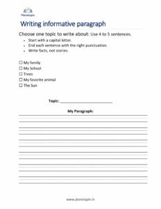 Write few lines on any one of the topic